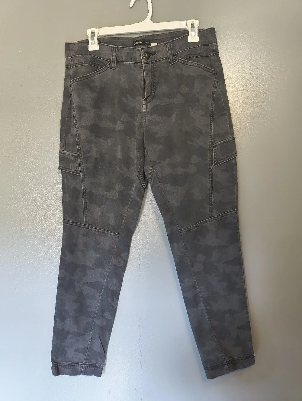Women's Gray Camouflage Cargo Pants
